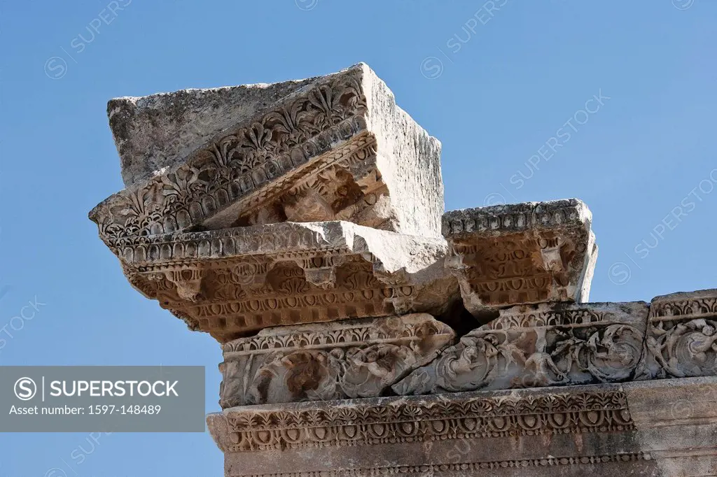 Excavation, excavation site, building, representation, detail, Ephesos, Ephesus, figure, Hadrian, Hadrian temple, ornament, province Izmir, Roman empi...