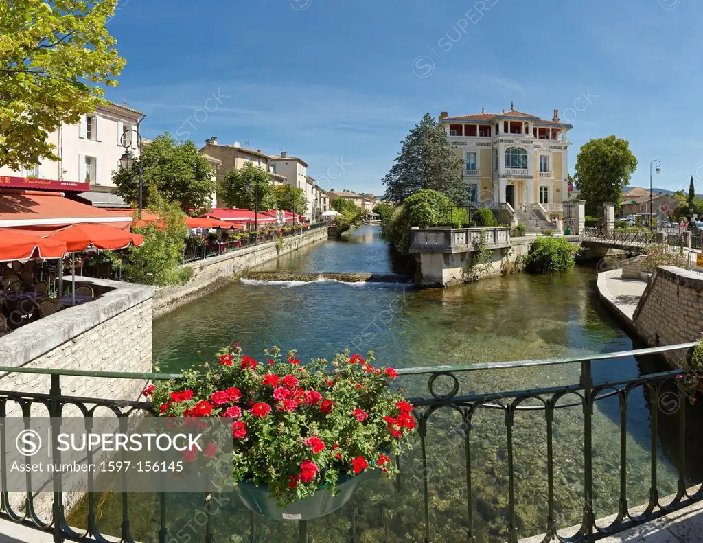 France, Europe, Provence, LIsle_sur_la_Sorgue, River, La Sorgue, city, village, water, summer,