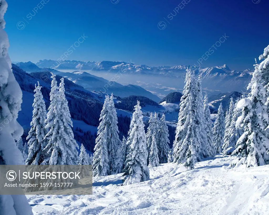 Austria, Europe, Tyrol, Kitzbühel, Ellmau, Söll, Wilder Kaiser, Kaiser mountains, Limestone Alps, mountain, mountains, nature, scenery, winter, place,...