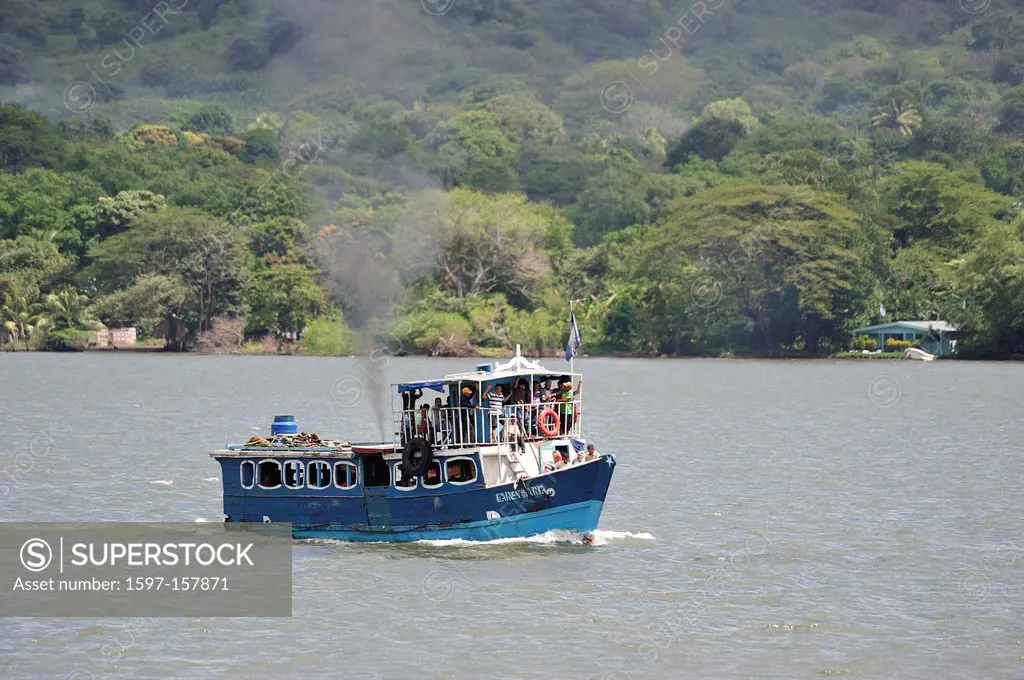 Boat, Ometepe Island, Lago de Nicaragua, Nicaragua, UNESCO, World Heritage, Central America, Ferry Boat, crossing, lake, rim of fire, San Jorge