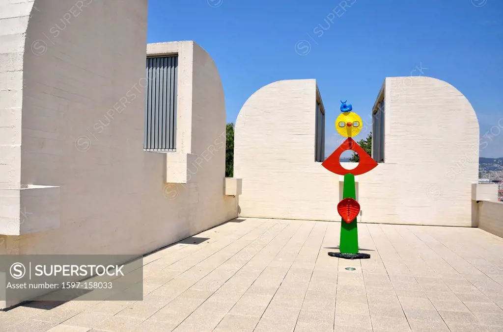 Miro, museum, Barcelona, Spain, art, colorful, bright, colour, Fondation, Llu´s Sert, roof, architecture, object,