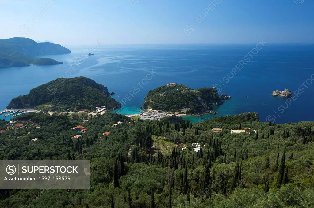 Greece, Europe, Ionic islands, isles, Kerkira, Kerkyra, Corfu, Mediterranean Sea, island, isle, islands, isles, outdoors, outside, coast, seashore, co...