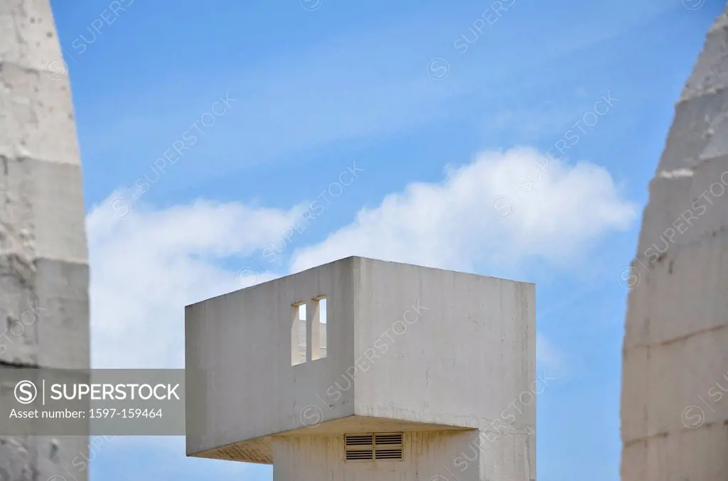 Miro, museum, Barcelona, Spain, art, wall, concrete, Fondation, Llu´s Sert, roof, object, architecture,