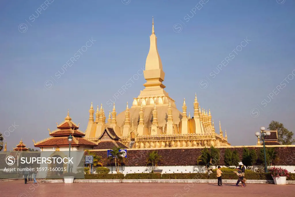 Asia, Laos, Vientiane, Pha That Luang, Temple, Temples, Buddhist, Buddhism, religion, Buddhist Temple, Holiday, Vacation, Tourism, Travel