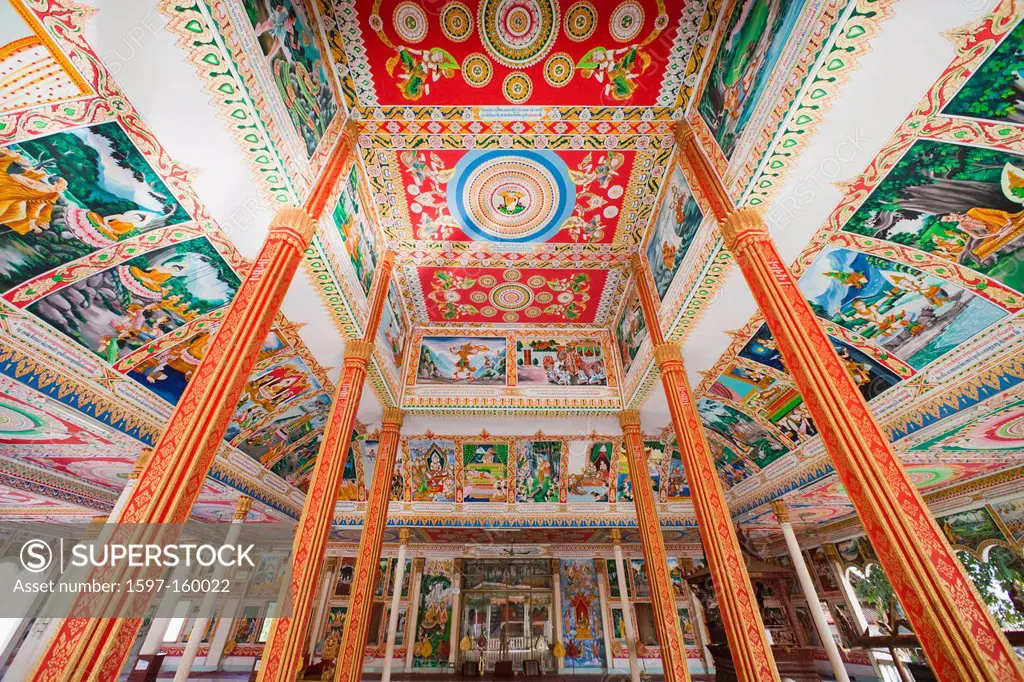 Asia, Laos, Vientiane, Pha That Luang, Temple, Temples, Monk, Monks, Buddhist, Buddhism, Buddhist Temple, Interior, Holiday, Vacation, Tourism, Travel