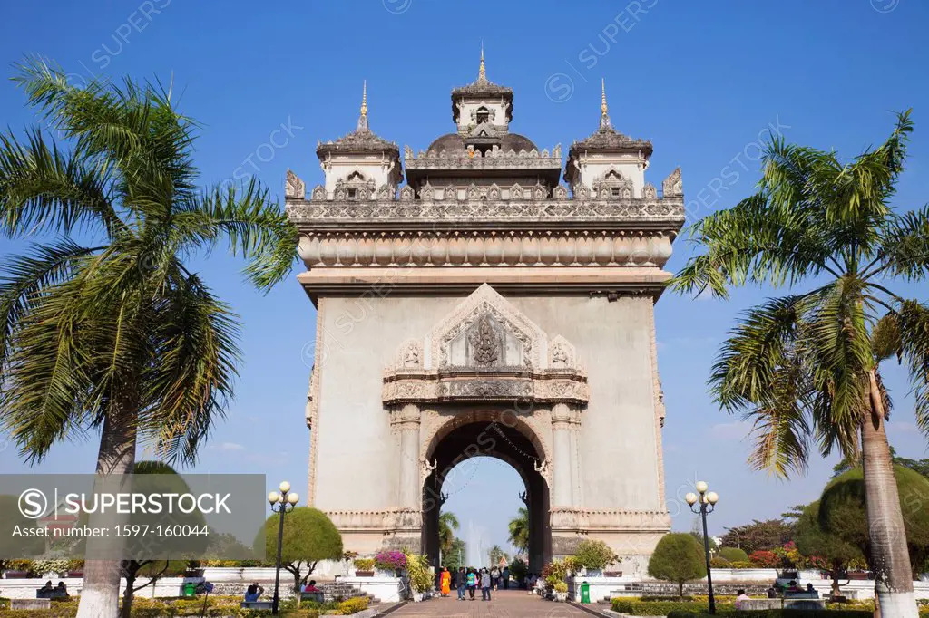 Asia, Laos, Vientiane, Patuxai, Victory Gate, Holiday, Vacation, Tourism, Travel