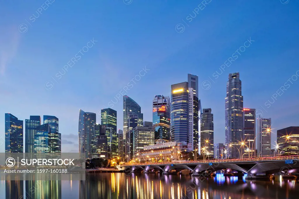 Asia, Singapore, City Skyline, Cityscape, Skyscrapers, Modern Buildings, Hi_rise, Night View, Night Lights, Illumination, Tourism, Holiday, Vacation, ...