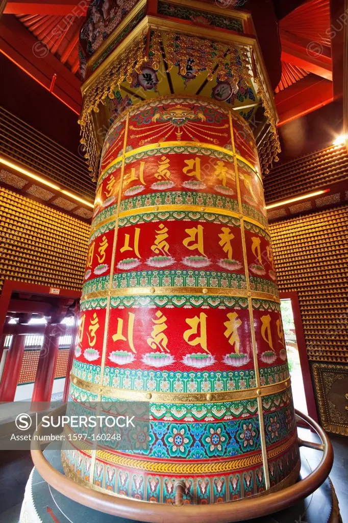 Asia, Singapore, Chinatown, Buddha Tooth Relic Temple, Buddha Prayer Wheel, Prayer Wheel, Buddhist Prayer Wheel, Temple, Temples, Chinese Temple, Budd...