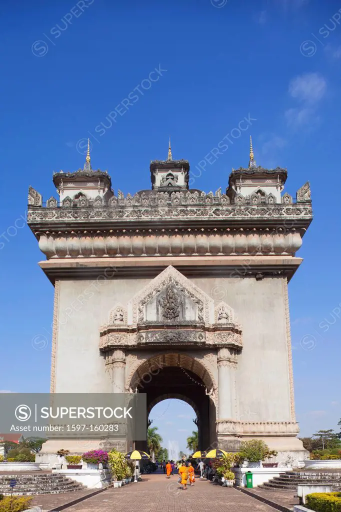 Asia, Laos, Vientiane, Patuxai, Victory Gate, Holiday, Vacation, Tourism, Travel