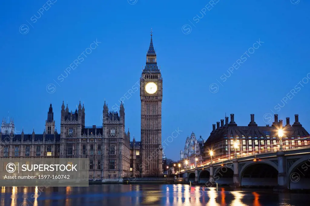 UK, United Kingdom, Great Britain, England, London, Westminster, Houses of Parliament, Palace of Westminster, Big Ben, Parliament, Landmark, River Tha...