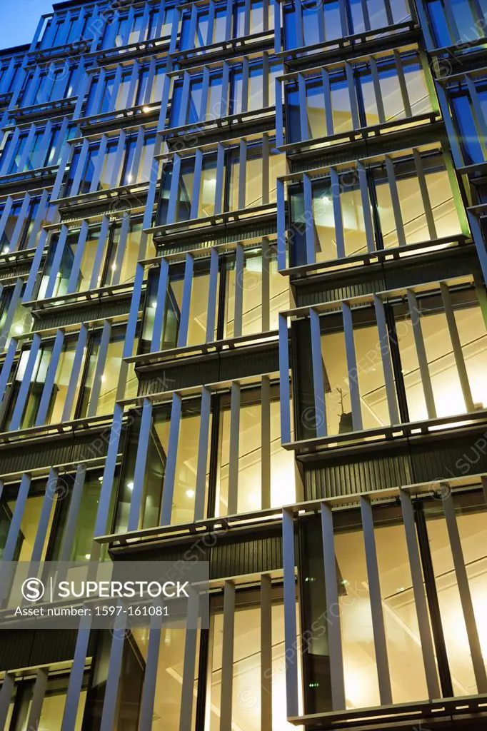 UK, United Kingdom, Great Britain, Britain, England, London, Southwark, More London Piazza, Offices, Office Building, Office Lights, Office Windows, B...