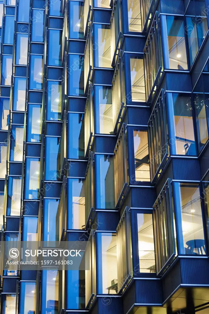 UK, United Kingdom, Great Britain, Britain, England, London, Southwark, More London Piazza, Offices, Office Building, Office Lights, Office Windows, B...