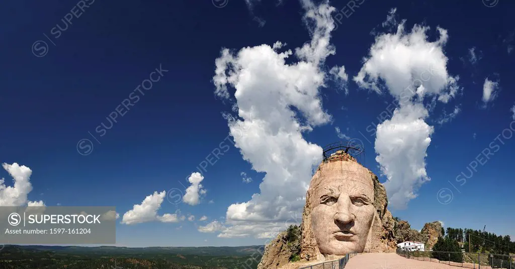 Giant, sculpture, Crazy Horse, Mountain, Black Hills, USA, United States, America, North America, monument, native, indian, South Dakota, Lakota, Siou...