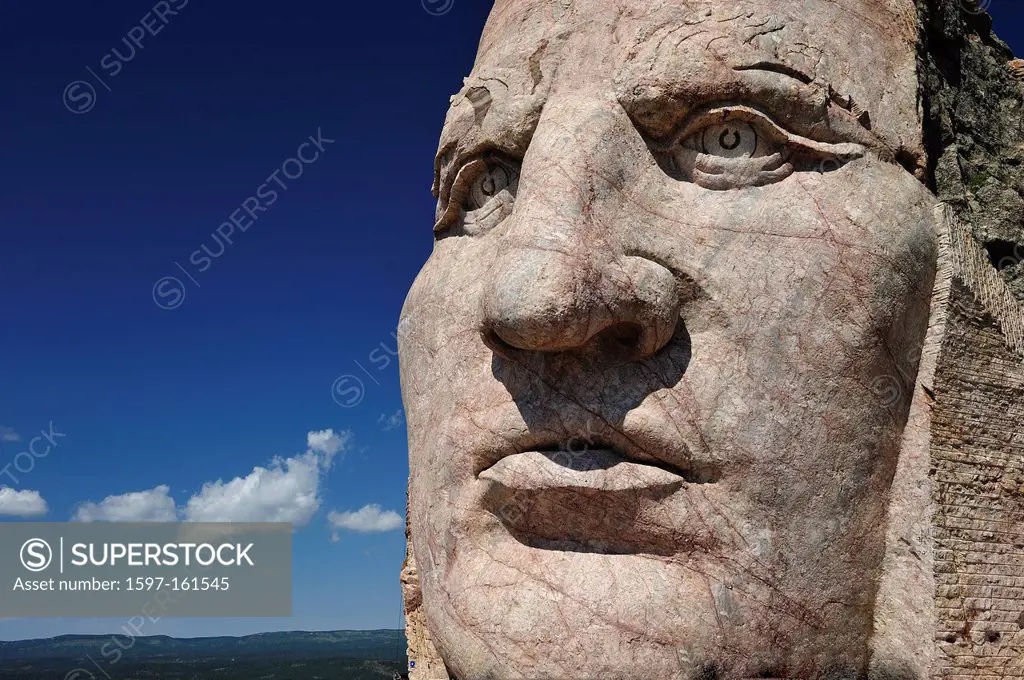 Giant, sculpture, Crazy Horse, Mountain, Black Hills, USA, United States, America, North America, monument, native, indian, South Dakota, Lakota, Siou...