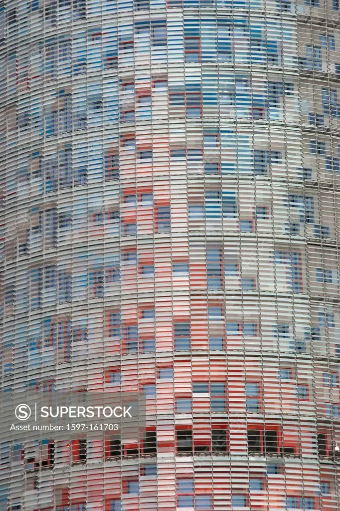 Spain, Barcelona, architecture, Torre Agbar, building, round, around, Jean Nouvel