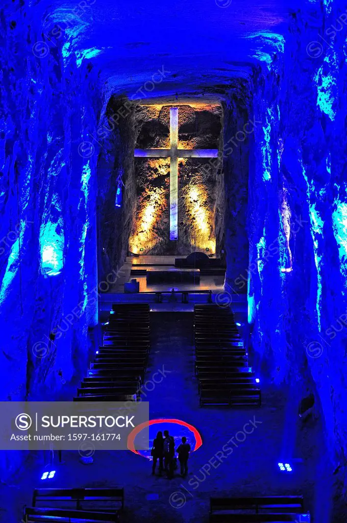 cave, salt mine, church, Salt Cathedral, Zipaquira, Colombia, South America