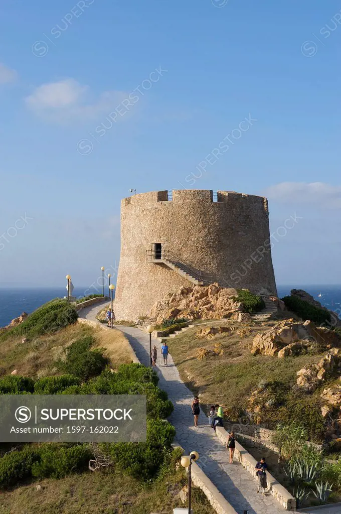 Italy, Sardegna, Sardinia, Europe, European, island, isle, islands, isles, Mediterranean Sea, day, Torre di Langosardo, military tower, Santa Teresa G...