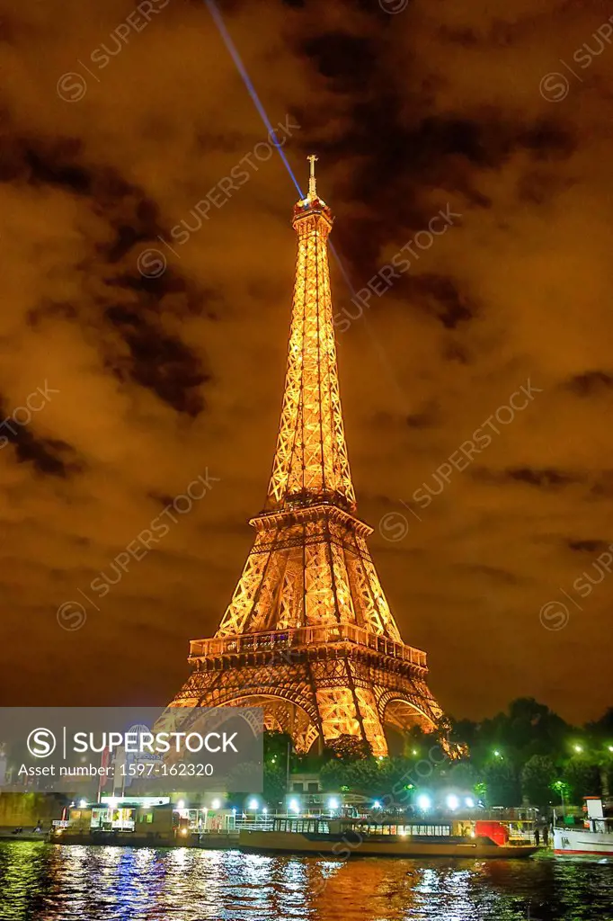 France, Europe, travel, Paris, City, Eiffel Tower, architecture, art, artistic, Eiffel, lights, monumental, night, river, tower, skyline, symbol