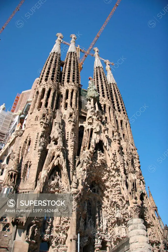 Spain, Barcelona, architecture, Sagrada Familia, basilica, Antoni Gaudi, Gaudi, church, landmark,