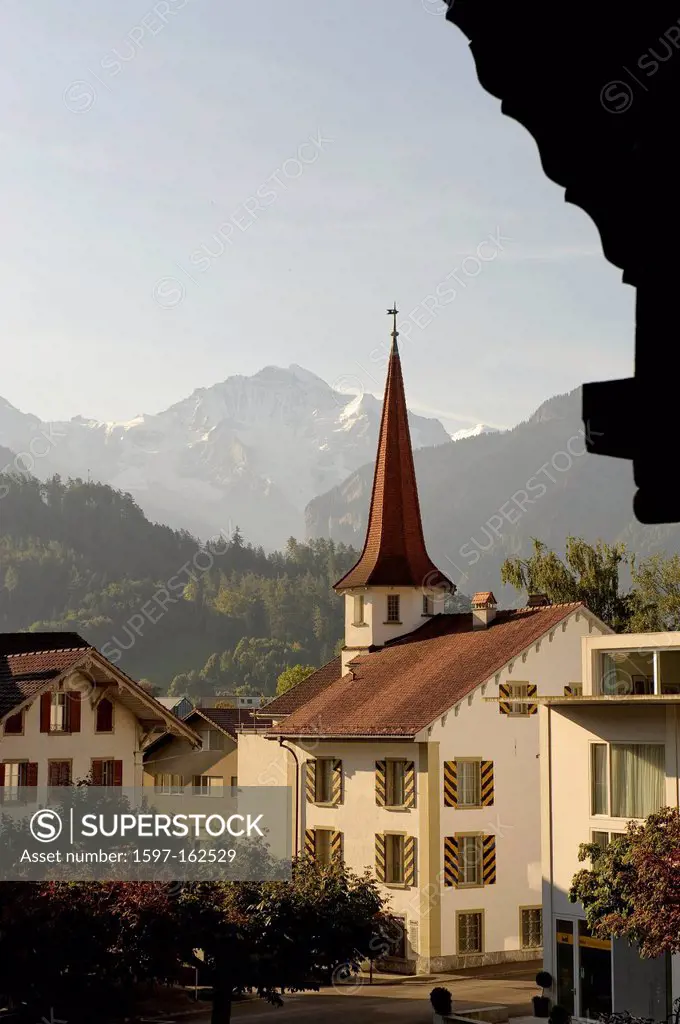 Old Town, Bernese Oberland, Interlaken, canton Bern, Switzerland, Europe, Jungfrau,