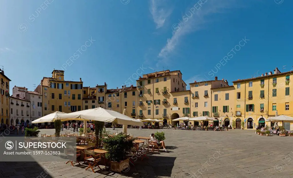 Lucca, Italy, Europe, Tuscany, Toscana, place, street cafe,