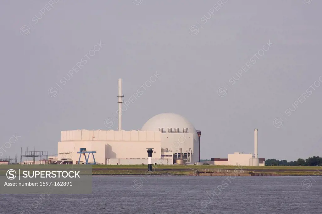 Nuclear power station, Brokdorf, Europe, Germany, electricity, energy supply, nuclear energy, nuclear power plant, power, power production, electricit...