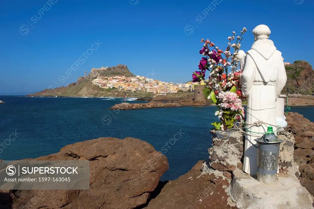 Italy, Sardegna, Sardinia, Europe, European, island, isle, islands, isles, Mediterranean Sea, day, Castelsardo, town, city, statue, statues, sculpture...