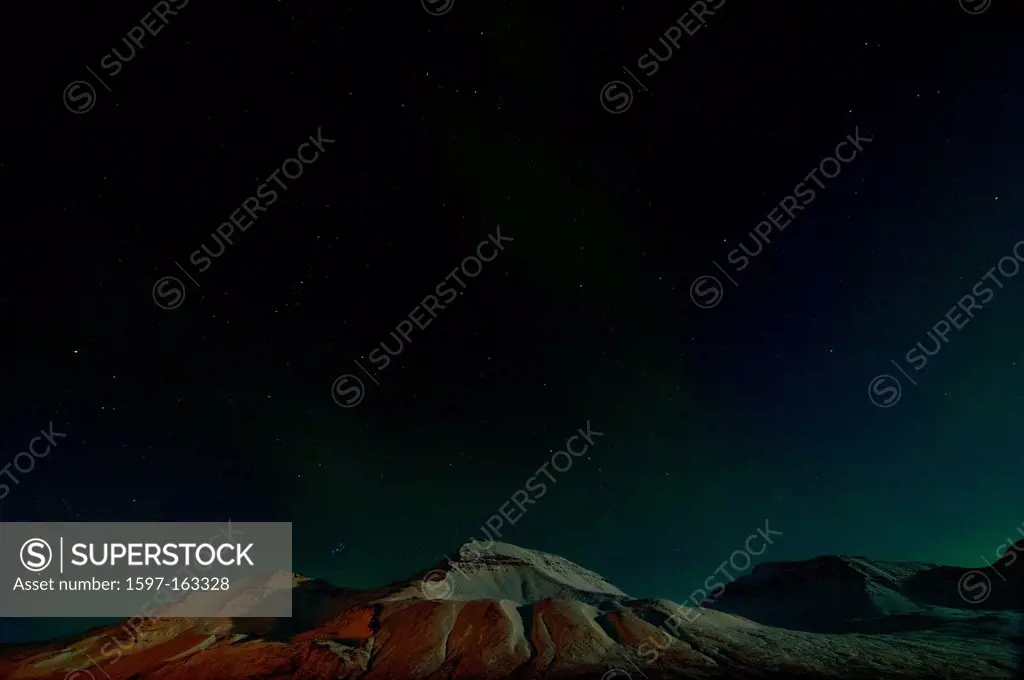 Aurora, mountains, Borealis, Iceland, Europe, nature, north lights, snow, northern lights