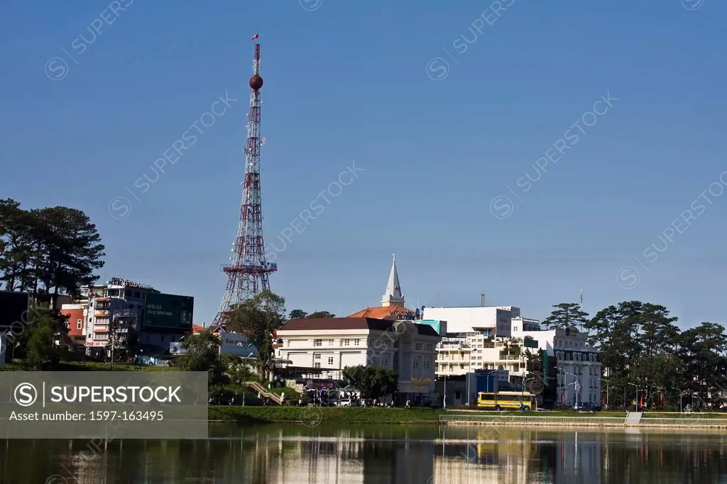 Asia, Dalat, tower, rook, highland, South_East Asia, town, view, overview, overview, Vietnam, central,