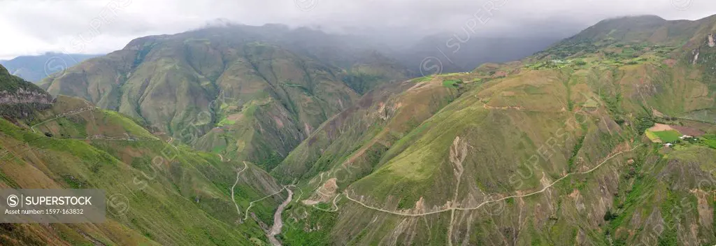 Pass, steep, road, back country, mountains, andes, remote, Canyon, Pasto, Andes, mountains, Colombia, South America
