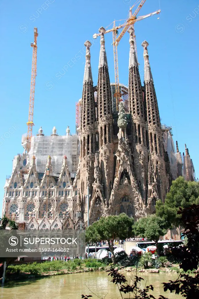 Spain, Barcelona, architecture, Sagrada Familia, basilica, building site, Antoni Gaudi, Gaudi, church, landmark,