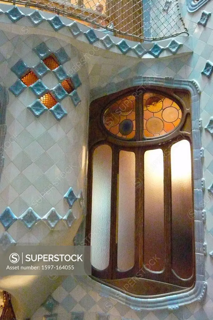 Spain, Barcelona, architecture, Casa Batlo, Antoni Gaudi, Gaudi, inside