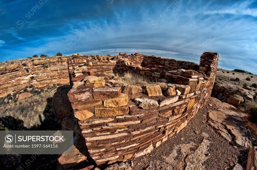 USA, America, United States, Wupatki, national monument, Arizona, ruins, walls