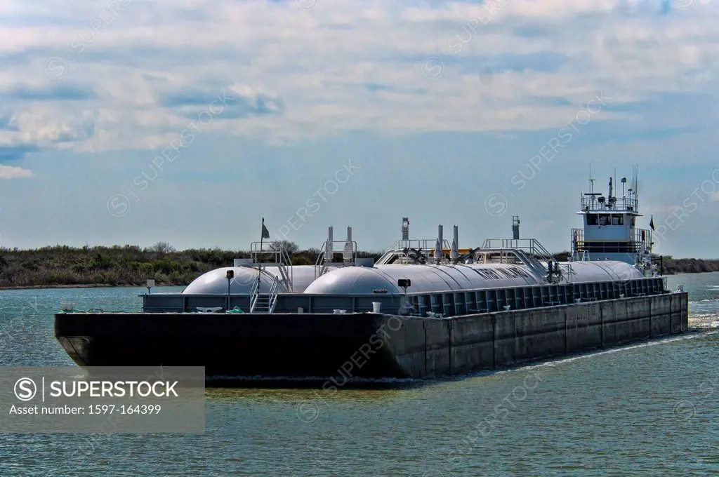 tug pushing, gas barge, Gulf of Mexico, ship, transportation, USA, America, United States,