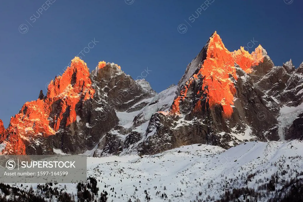 Aguilles, Aiguilles du Chamonix, Alps, afterglow, alpenglow, mountain, mountain panorama, mountains, massif, mountain panorama, Chamonix, cliff needle...