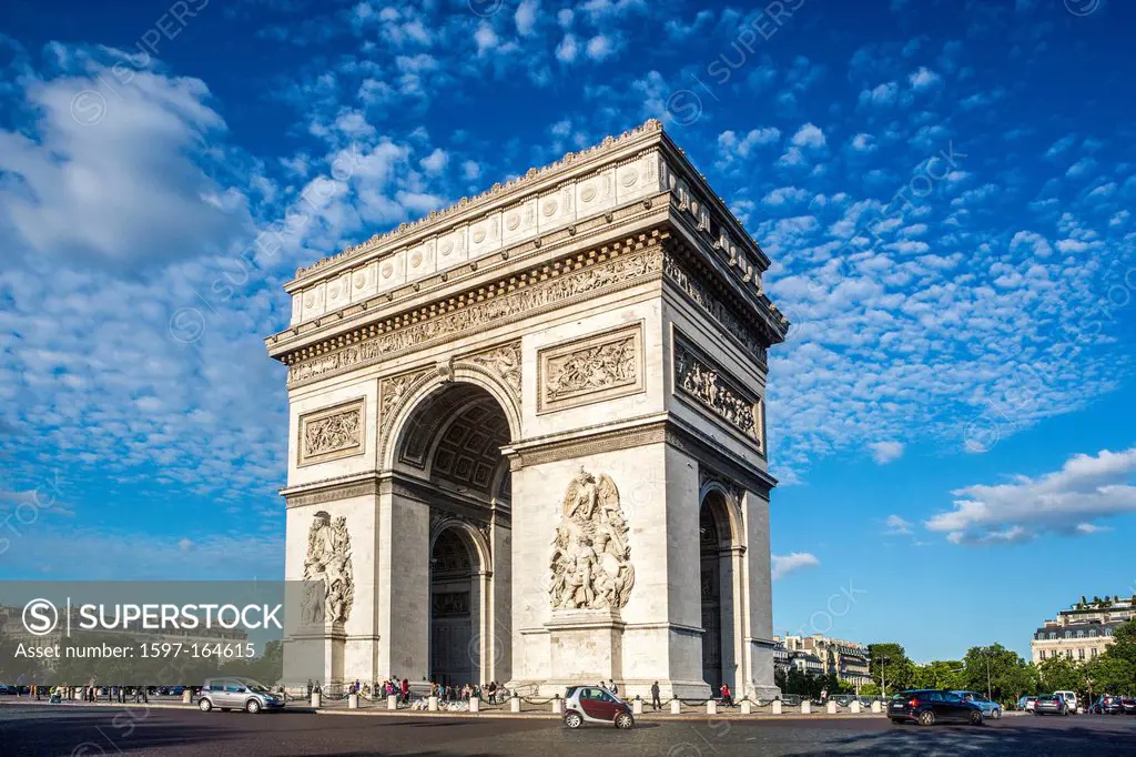 France, Europe, travel, Paris, City, Arc de Triomphe, Triumph, arch, architecture, art, avenue, big, building, buildings, memorial, monument, monument...