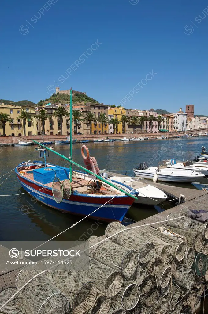 Italy, Sardegna, Sardinia, Europe, European, island, isle, islands, isles, Mediterranean Sea, day, Bosa, fishing harbour, fishing harbours, harbour, p...