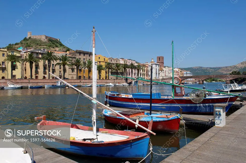 Italy, Sardegna, Sardinia, Europe, European, island, isle, islands, isles, Mediterranean Sea, day, Bosa, fishing harbour, fishing harbours, harbour, p...
