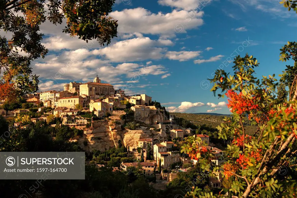 Gordes, Provence, France, Vaucluse, Old Town, historical, hill, tourism, view, view