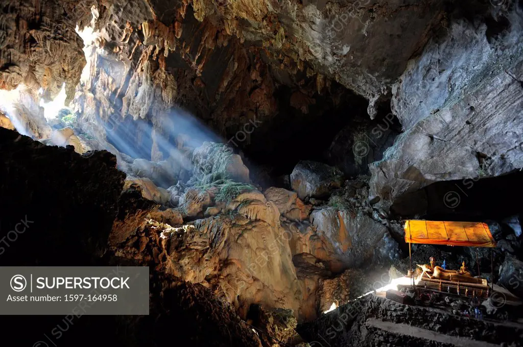 Laos, Asia, grotto, cave, Pukham, statue, Buddha, Vang Vieng, light, Buddhism, religion,