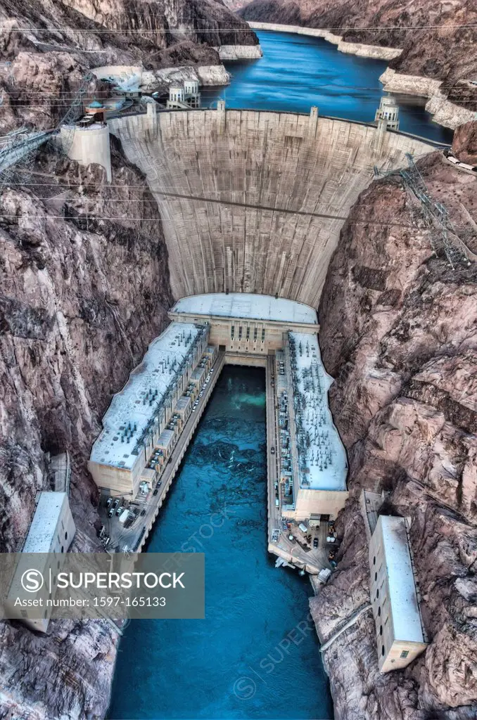 Hoover dam, lake mead, Arizona, USA, United States, America, Nevada, border, dam, water, energy, power, electricity,