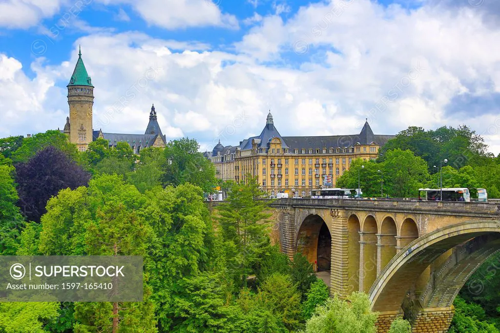 Luxemburg, Europe, travel, City, world heritage, Adolphe, Bridge, Bank, Museum tower, architecture, center, downtown, skyline, Unesco