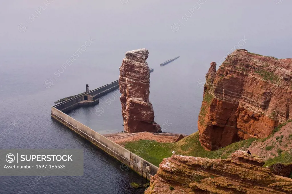 Cliff, rock, cliff, cliff formation, Helgoland, Holstein, coast, coasts, cliffs, Long, sea, natural monument, Germany, North Sea, uplands, red, sandst...