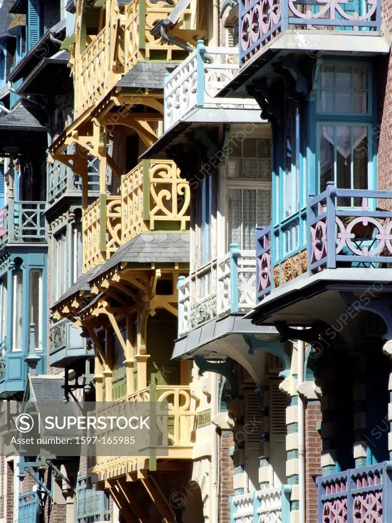 Balconies, Mers les Bains, France, colours
