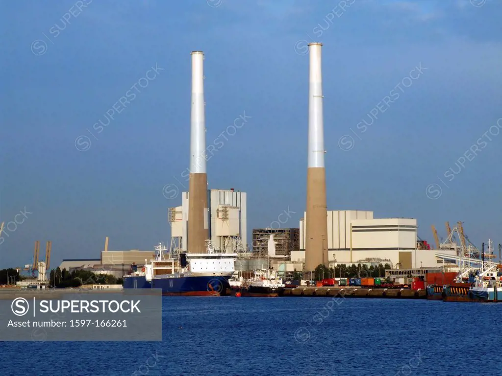 Coal, Power Station, Le Havre, France, energy, electricity,