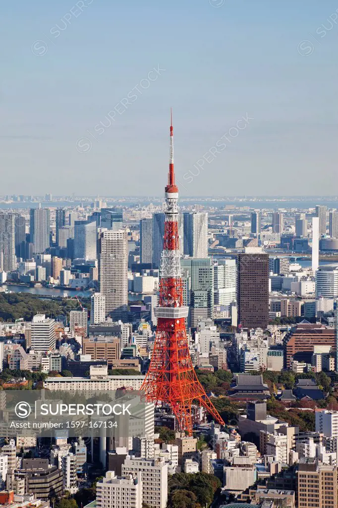 Asia, Japan, Tokyo, Roppongi, Tokyo Tower, City, Skyline, View, Tower, Aerial, Tourism, Holiday, Vacation, Travel