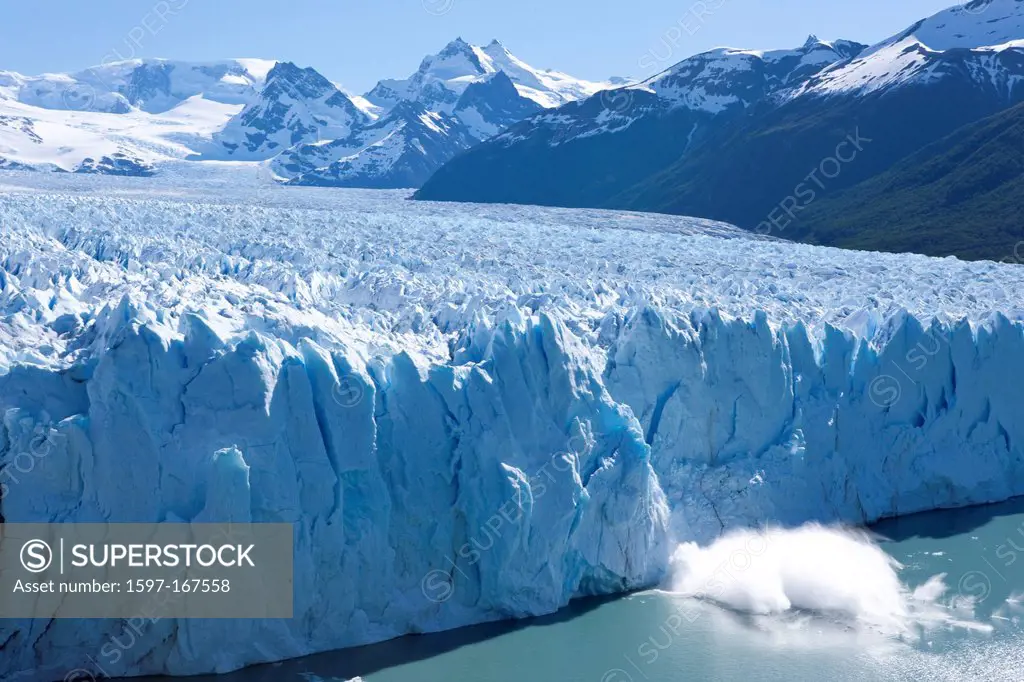 South America, Patagonia, Argentina, glacier, ice, Perito Moreno, lake, mountains, Andes, demolition, abort, calve