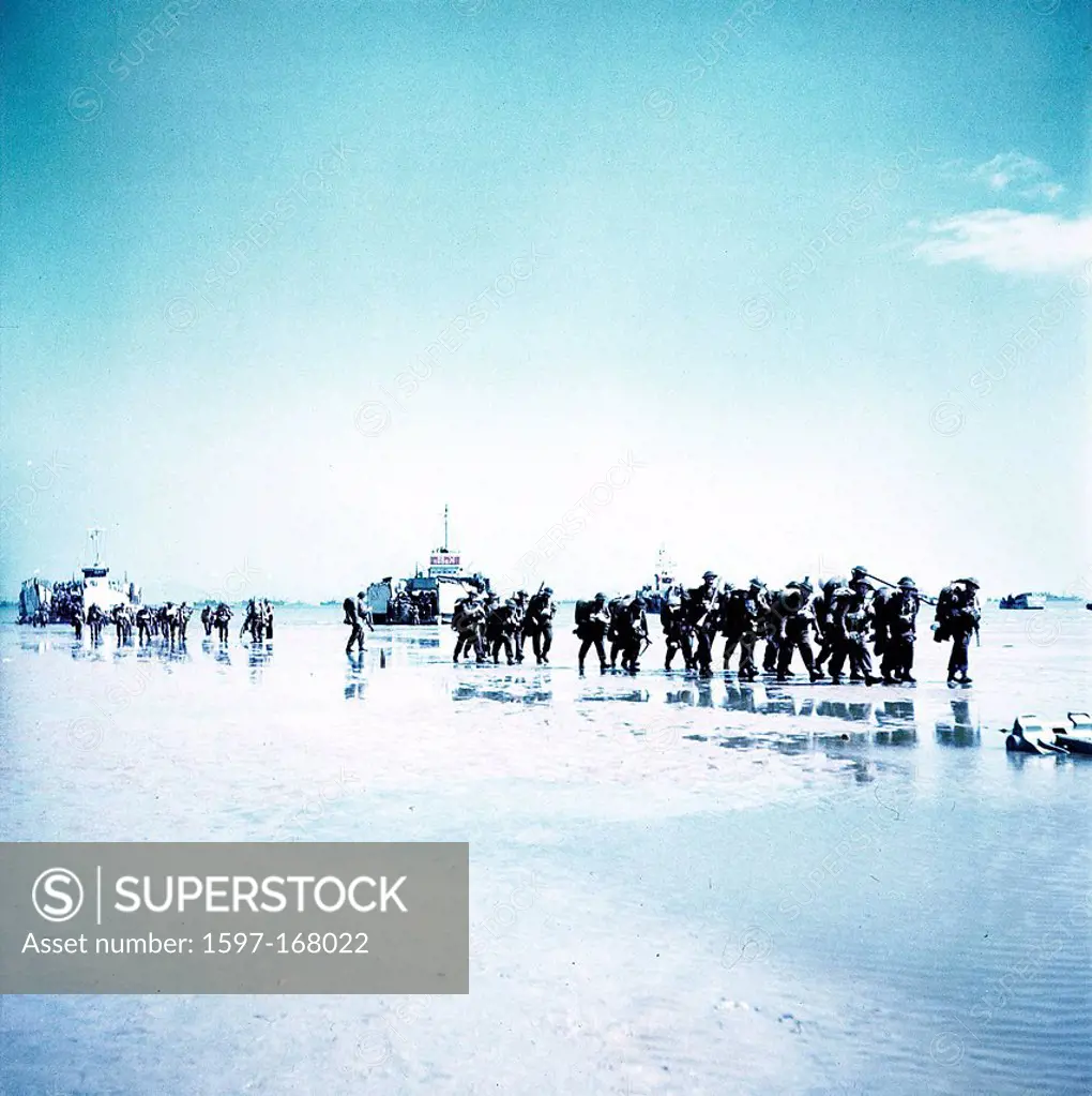 Operation, Overlord, Normandy, Canadian, Infantry, Juno Beach, Bernières_sur_Mer, D_Day, soldiers, ships, sea, World War II, Department Calvados, Fran...