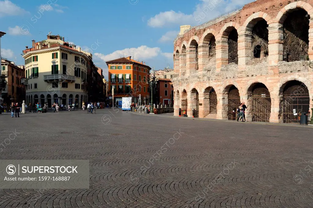Italy, Europe, Veneto, Verona, amphitheater, Unesco, world cultural heritage, arena, Roman, culture, curves