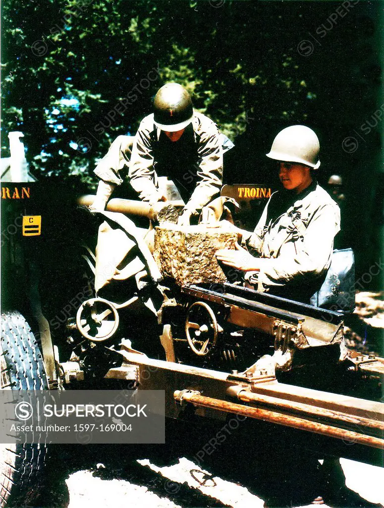 Operation, Overlord, Normandy, Trucks, soldiers, Field Artillery, Platoon, 1st Infantry Division, United States Army, Howitzer World War II, France, 1...